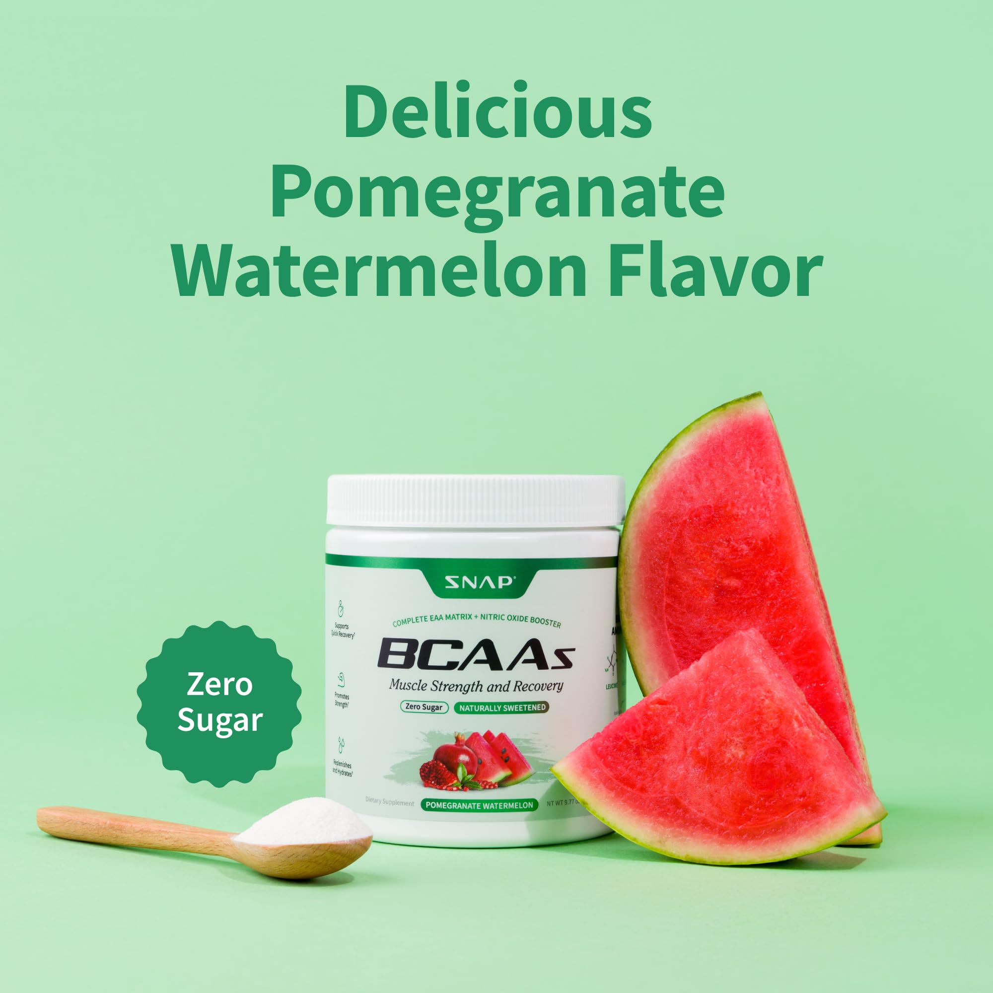 Snap Supplements Watermelon flavor closeup emphasizes refreshing taste for training.