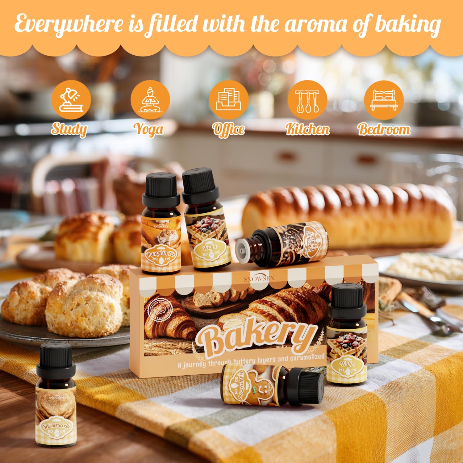 SNOWSEN Bakery Waffle diffuser oil adds inviting breakfast aroma.