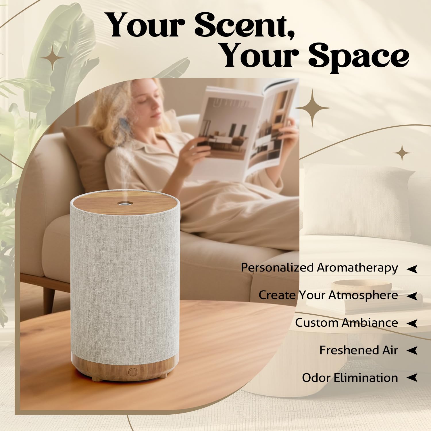 SNOWSEN diffuser runs on USB power for desks and shelves.
