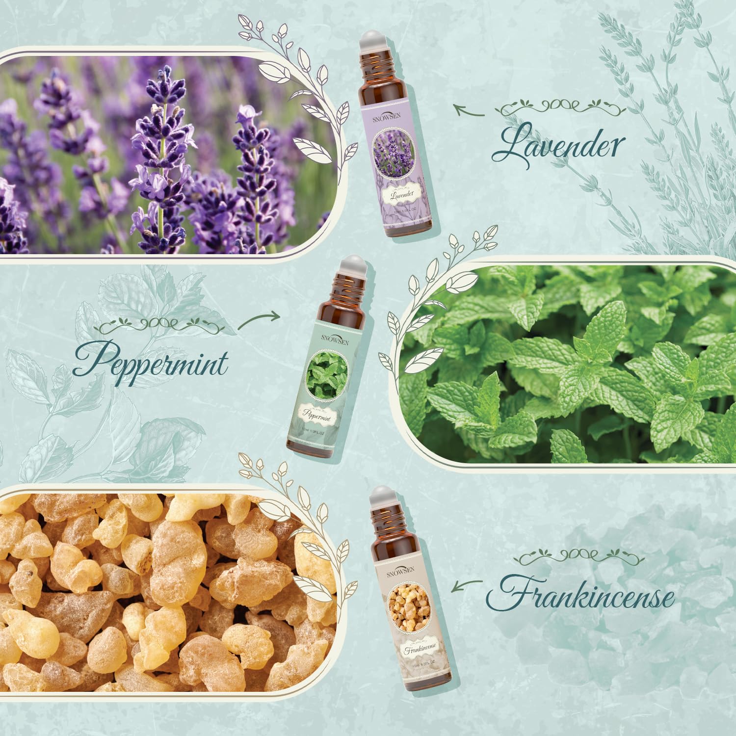 SNOWSEN Peppermint bottle for refreshing scent and enhanced focus.