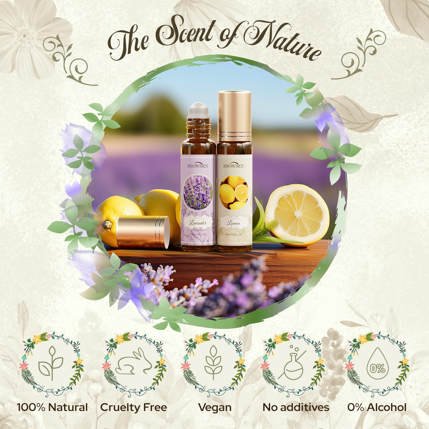 SNOWSEN Rollerball usage image showing portable aromatherapy on the go.
