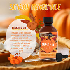 SNOWSEN Pumpkin Pie fragrance oil in diffuser fills spaces with cozy, spiced dessert aroma.