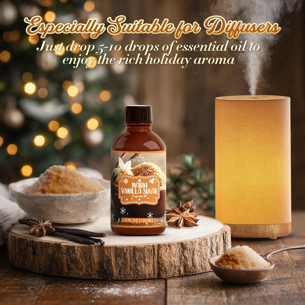 Amber glass bottle preserves freshness of SNOWSEN Warm Vanilla Sugar.