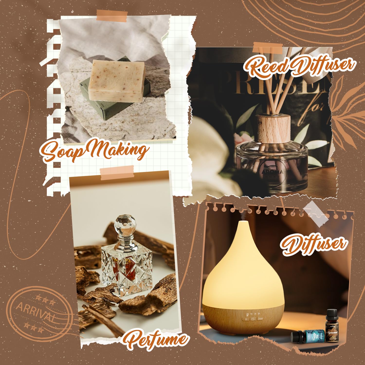 SNOWSEN Woody Essential Oil Set Frosty Fir bottle for fresh forest aroma in diffusers