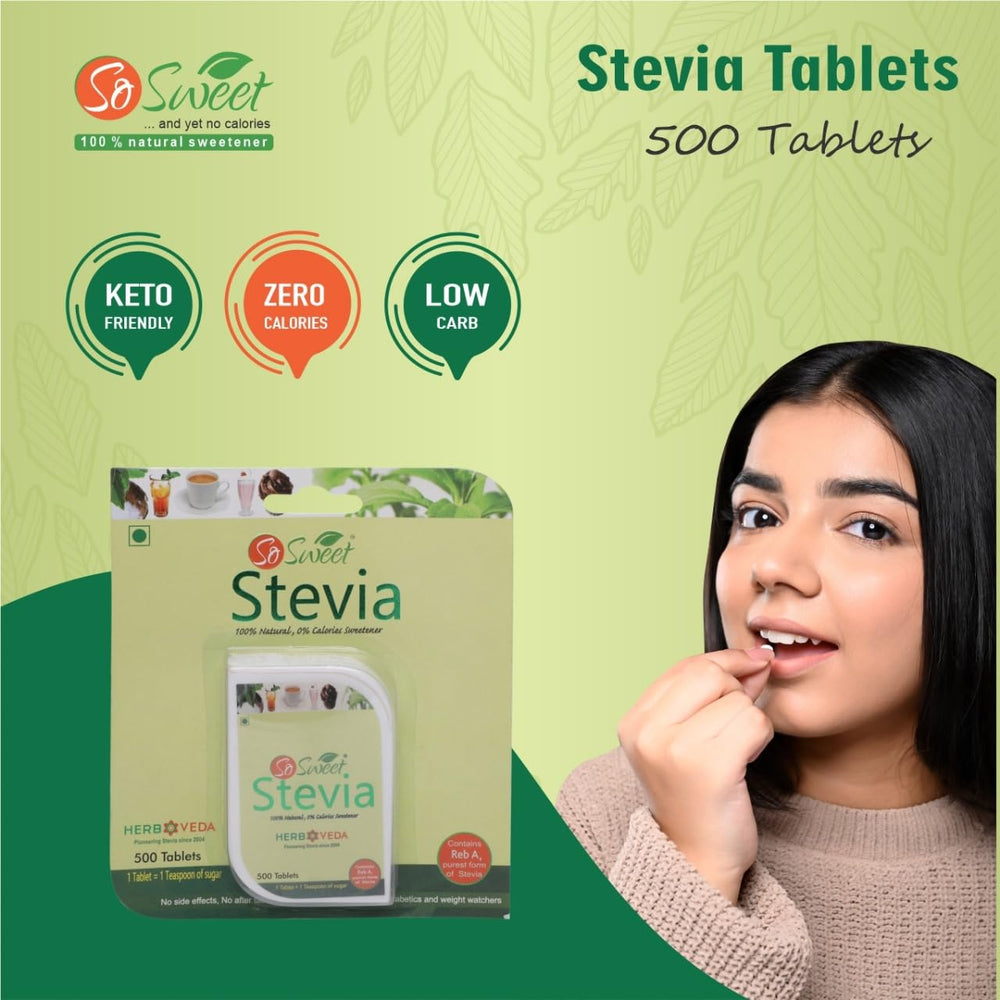 Dispensing So Sweet stevia tablets into a cup for easy sweetening