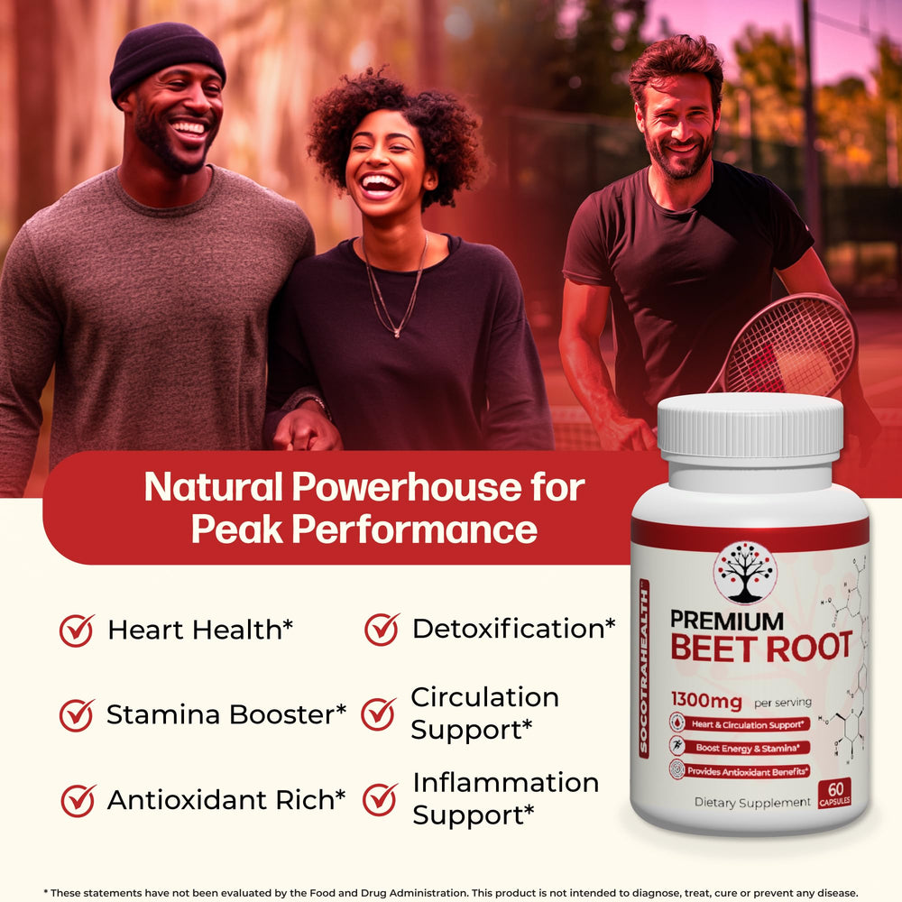 Socotra Health Beet Root Capsules bottle back label with ingredients and quality seals