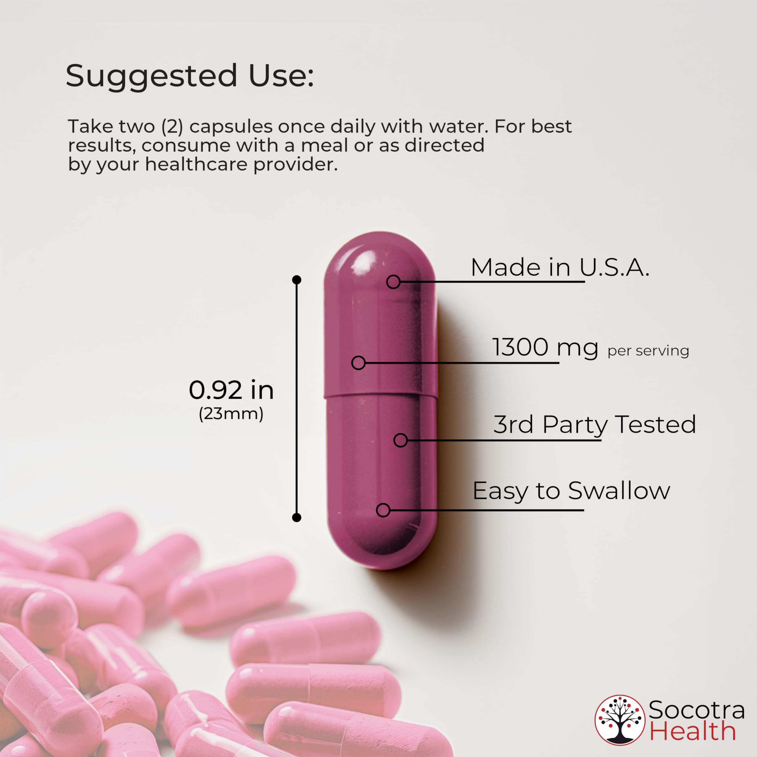 Socotra Health Beet Root Capsules closeup highlighting capsules and energy support