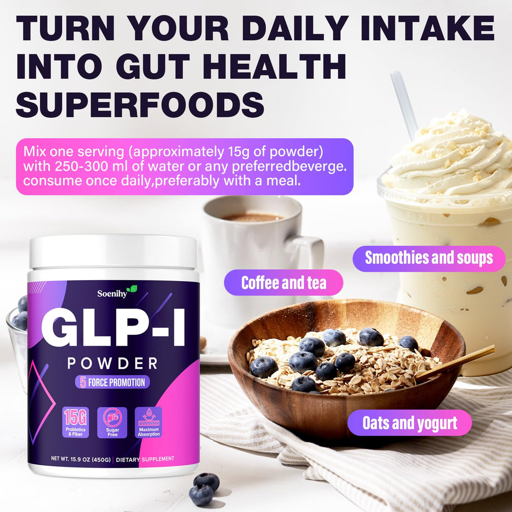 Soenihy GLP-1 ingredients list featuring oats and inulin.