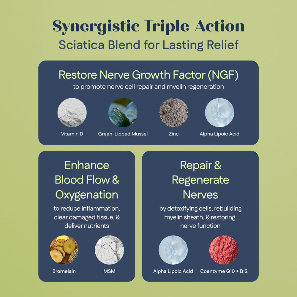 Sofon nerve support ingredient list graphic emphasizes vitamins and natural extracts.