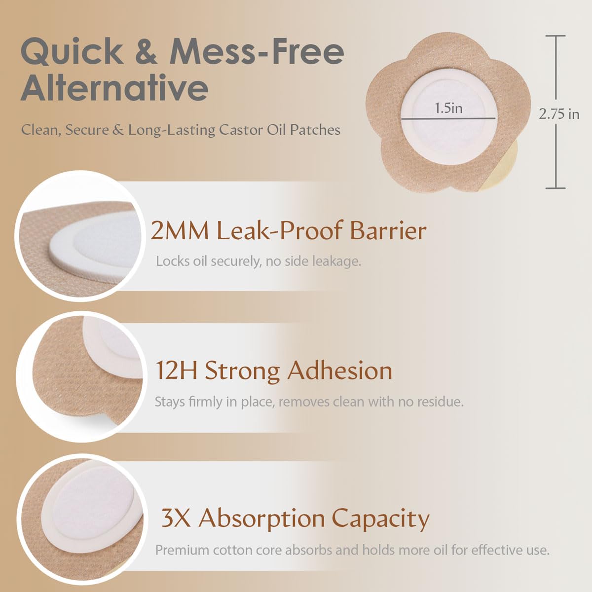 Leak-proof border to minimize spills during castor oil patch sessions