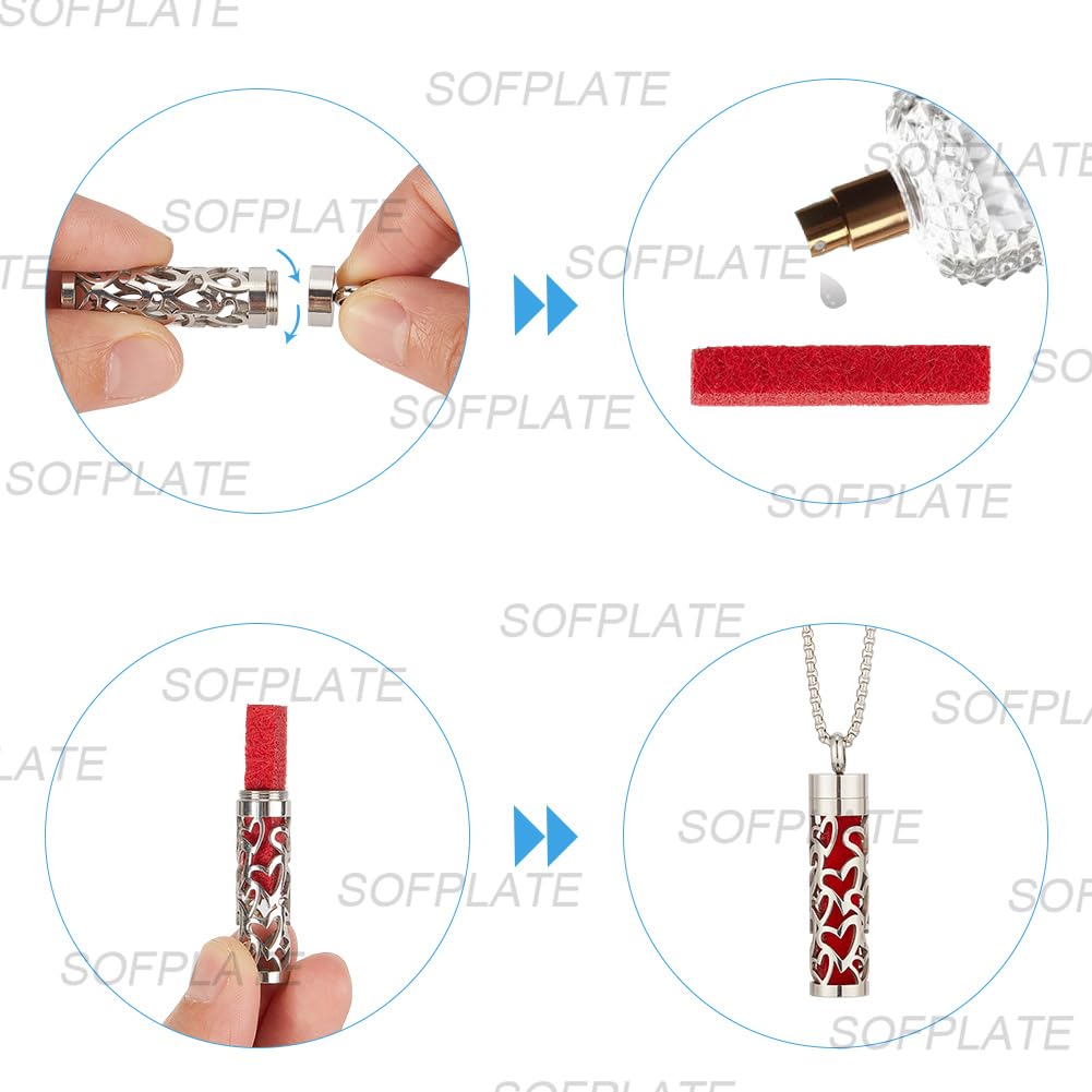 SOFPLATE locket cylinder box packaging showcases gift-ready aromatherapy jewelry.