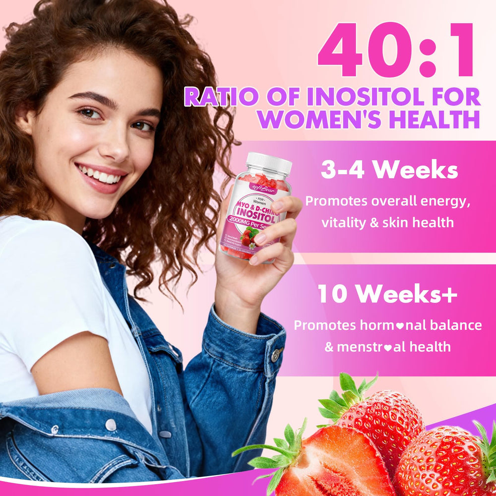 SoftBear Inositol label close-up, featuring vegan and GMO-free claims.