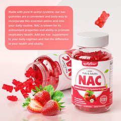 SoftBear NAC gummies kids dosing demonstrates chewable routine for families