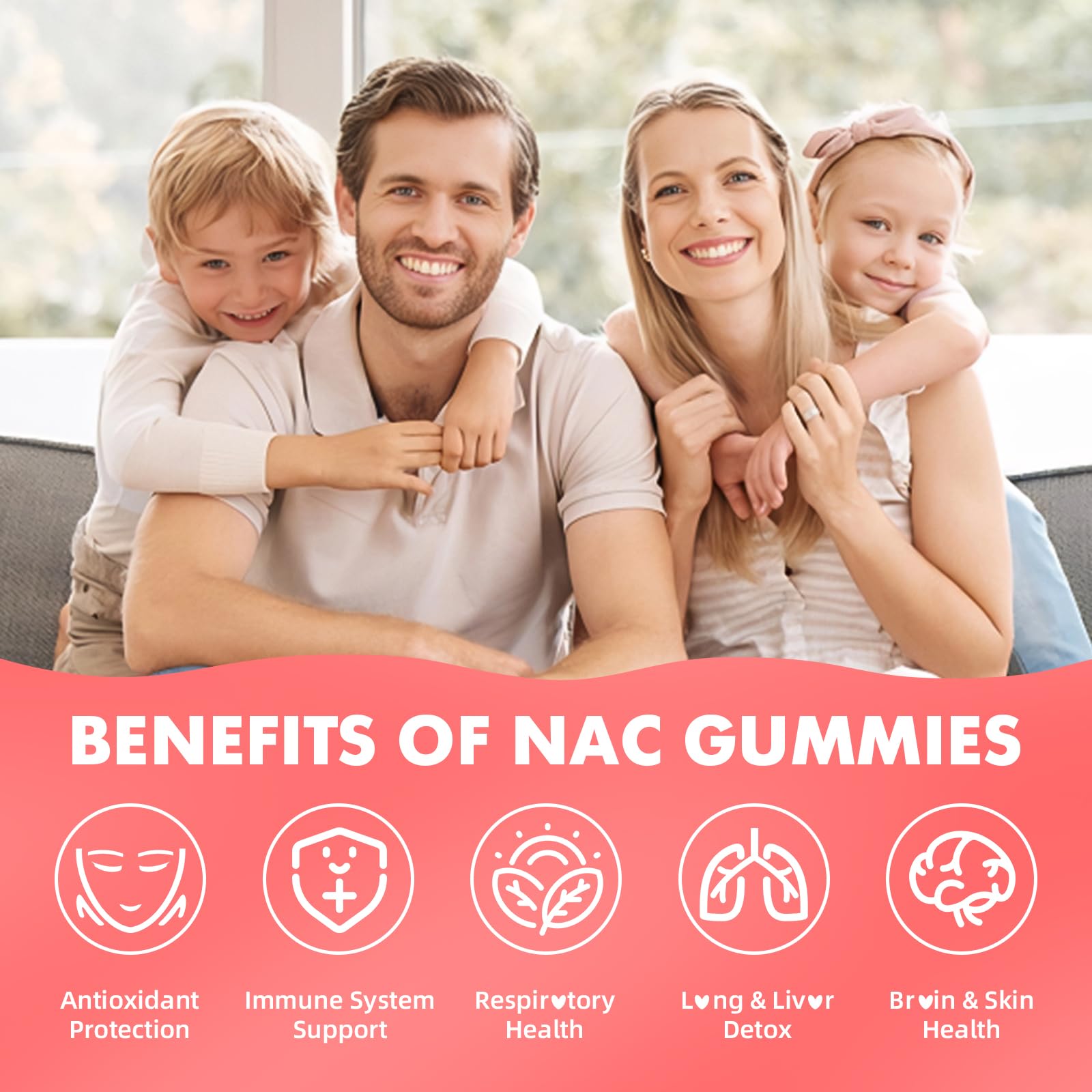 SoftBear NAC gummies strawberry flavor closeup highlights tasty daily dose