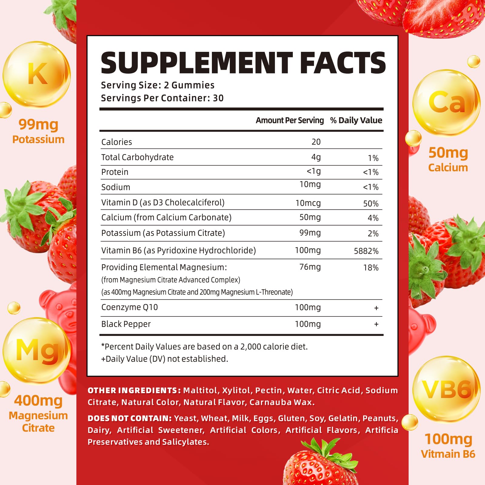 Softbear potassium gummies closeup texture highlights chewy, easy-to-swallow support for muscle health