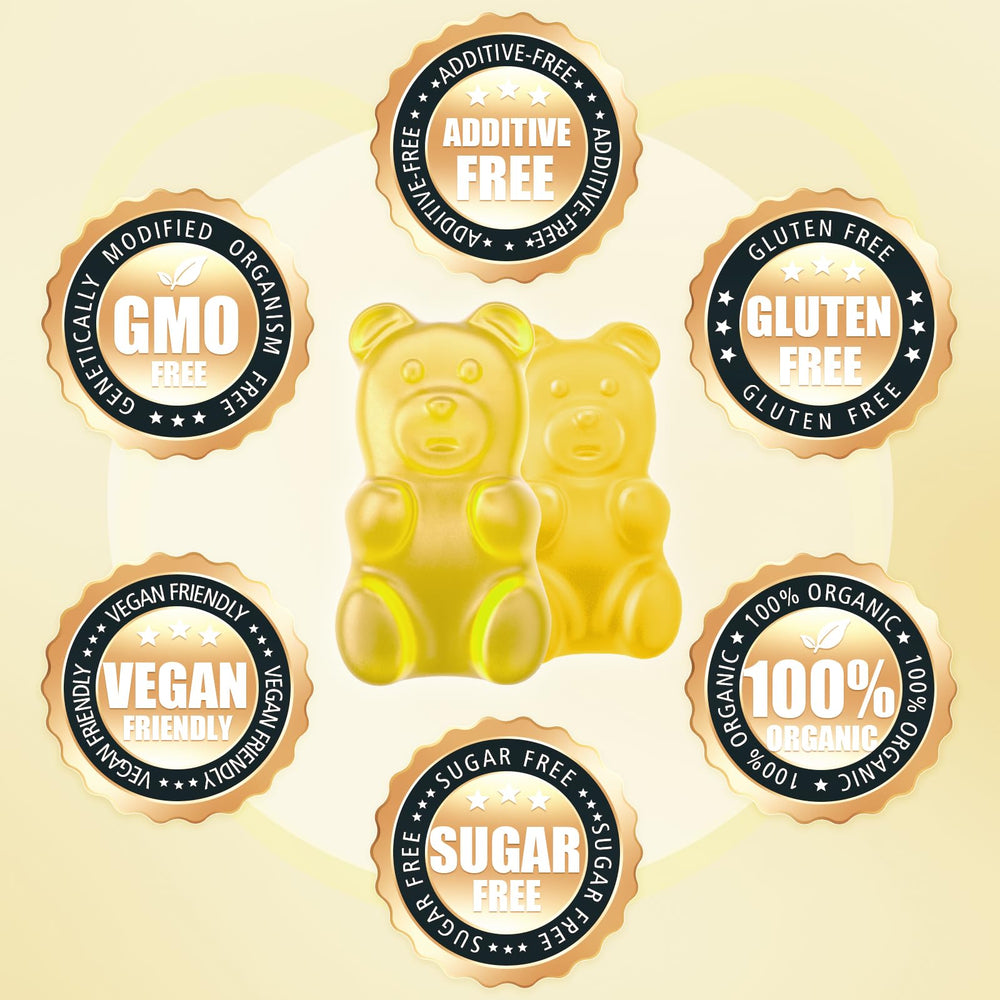 Softbear Potassium Gummies vegan symbol and allergen-free pack