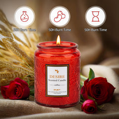 SogYupk Sweet Rose Aromatherapy Candle amber and floral notes emitting a calming scent