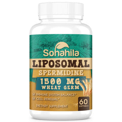 Sohahila Spermidine softgel bottle front highlighting high absorption formula