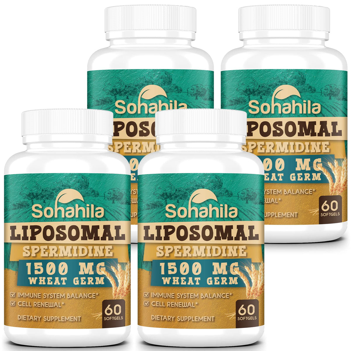 Sohahila Spermidine Softgels bottle for easy daily supplement use