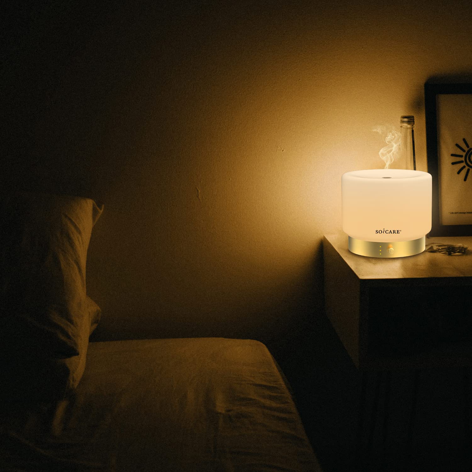 SOICARE all-in-one diffuser combines mist, light, and humidity in one.