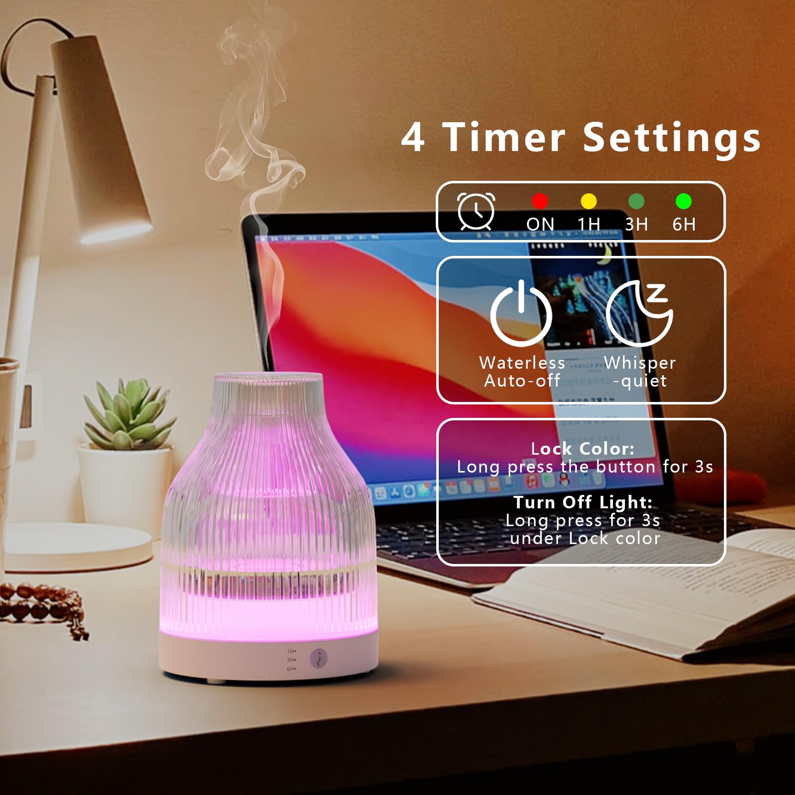 SOICARE diffuser in a home office setup enhancing focus with subtle fragrance