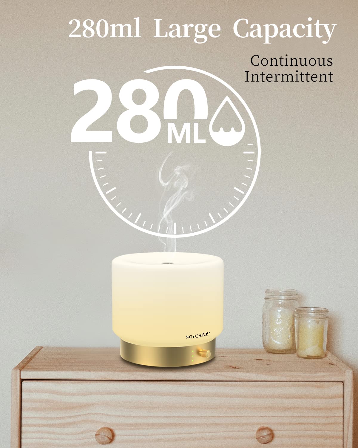 SOICARE diffuser with four timer options for flexible fragrance sessions.