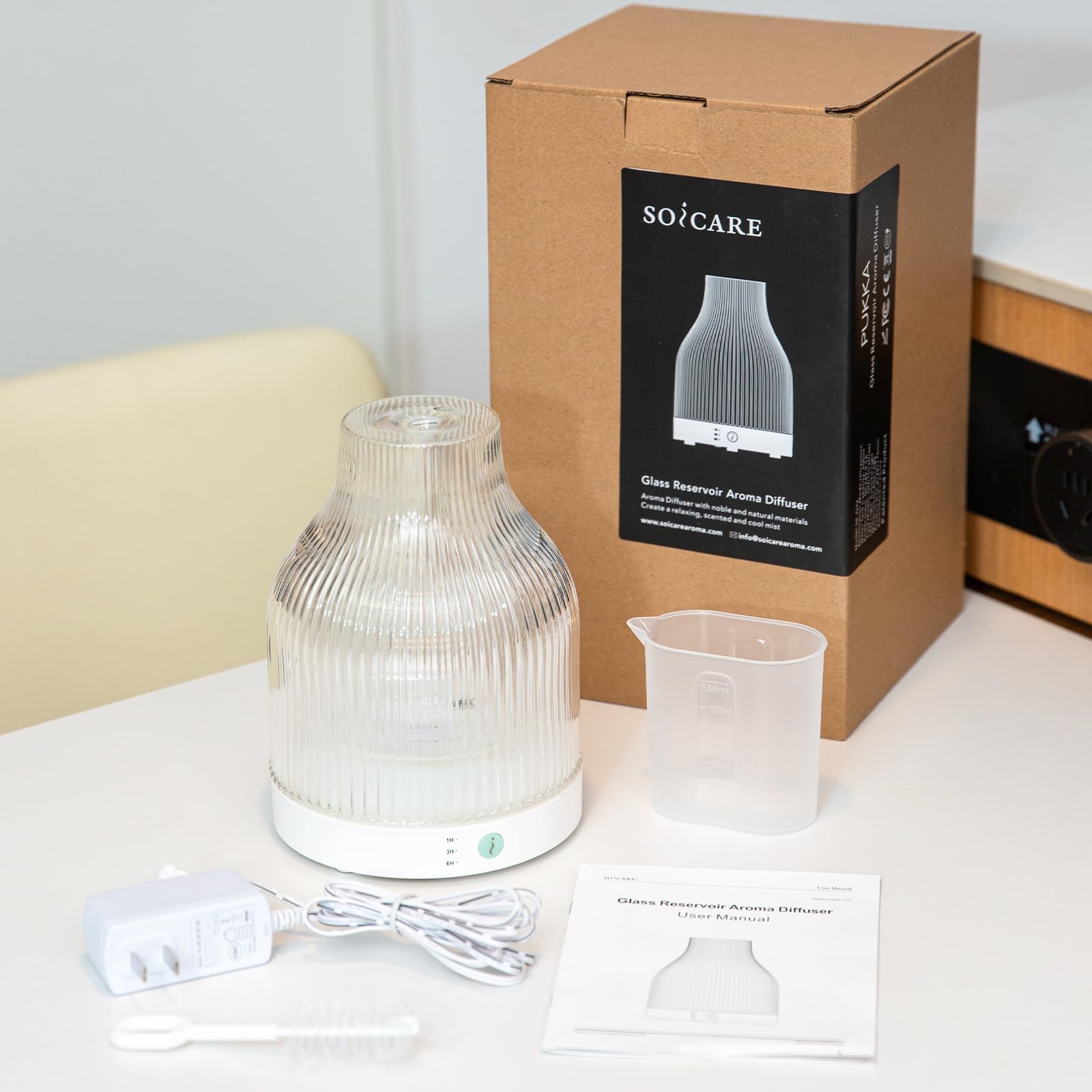 SOICARE minimalist glass diffuser blends with modern interiors