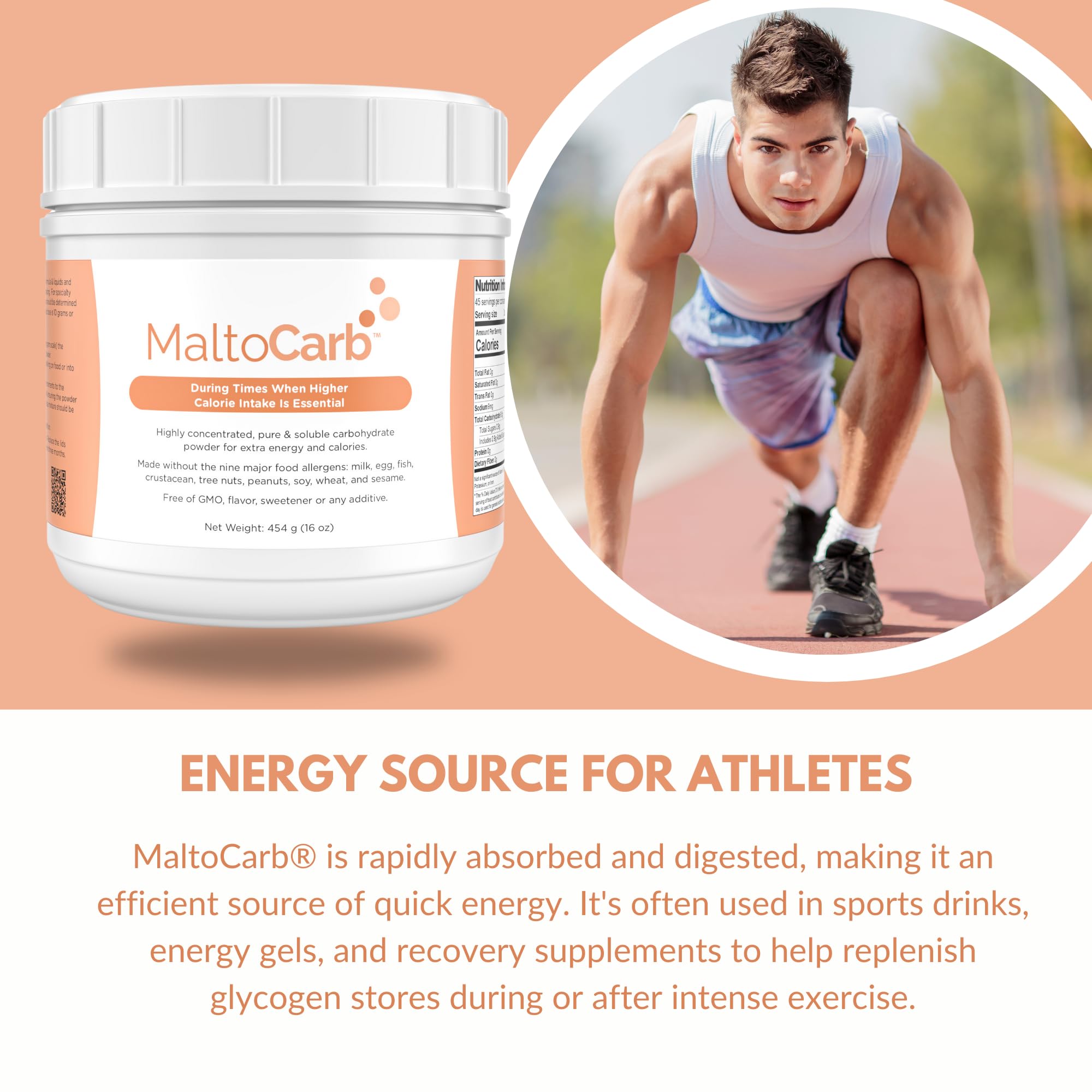 Solace Nutrition MaltoCarb powder blended into a shake for smooth energy delivery.