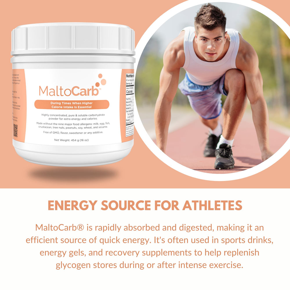 Solace Nutrition MaltoCarb powder blended into a shake for smooth energy delivery.