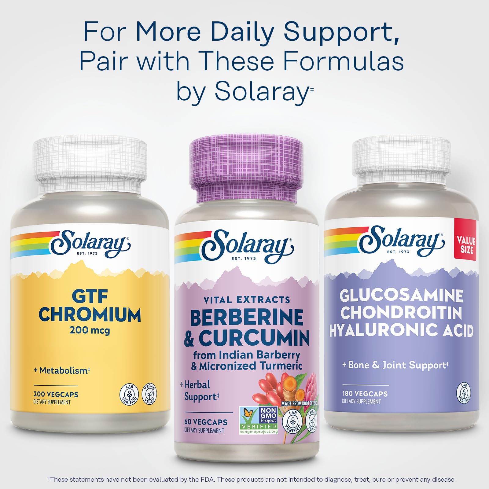 SOLARAY 60 servings bottle demonstrates value and long-lasting supply