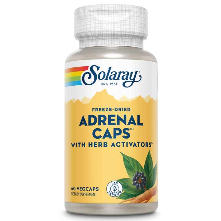 SOLARAY Adrenal Caps: botella con cápsulas para apoyo diario de bienestar