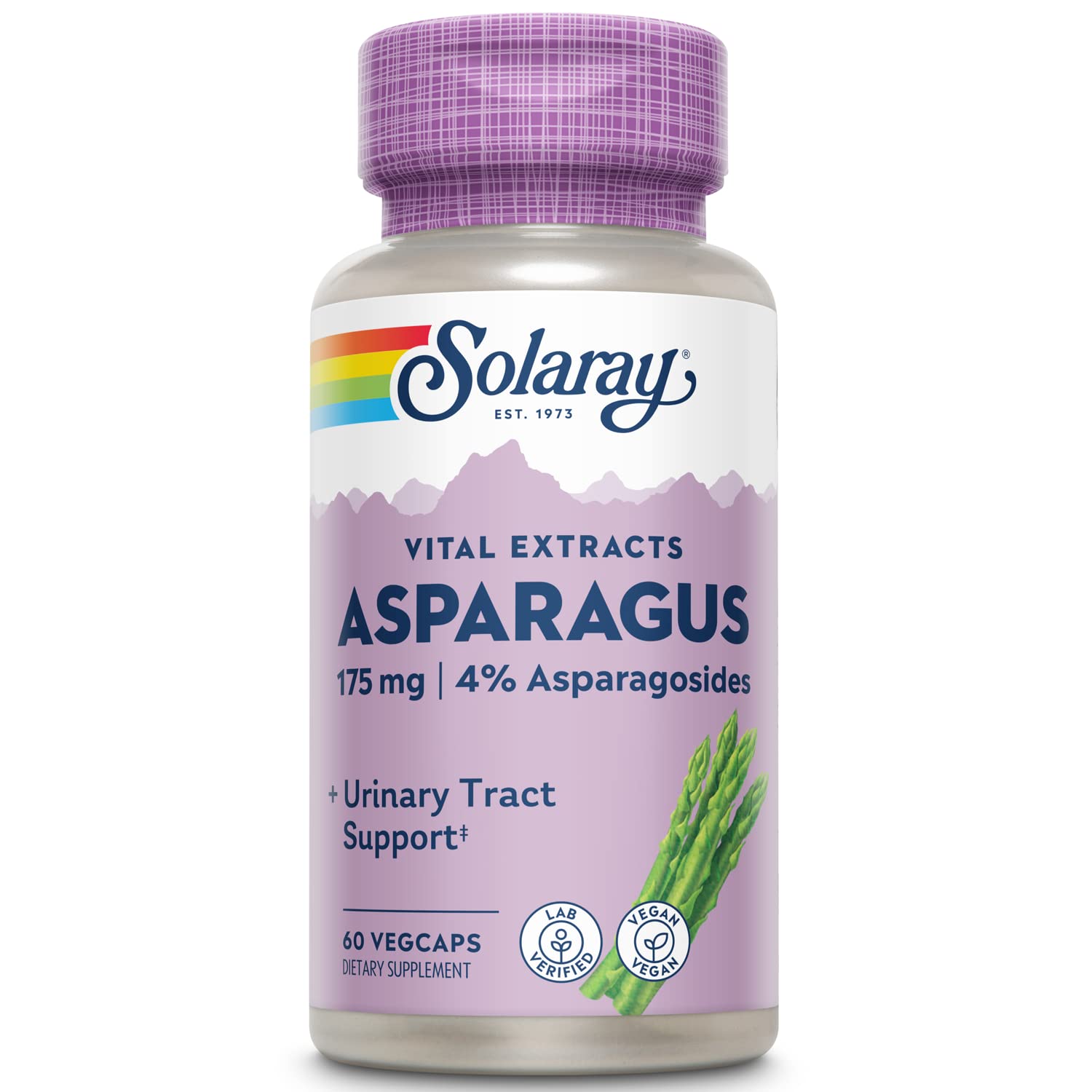 SOLARAY Asparagus Rhizome Extract capsules for daily wellness.