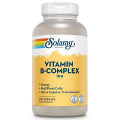 SOLARAY B-Complex 100 bottle front showing vegan energy support