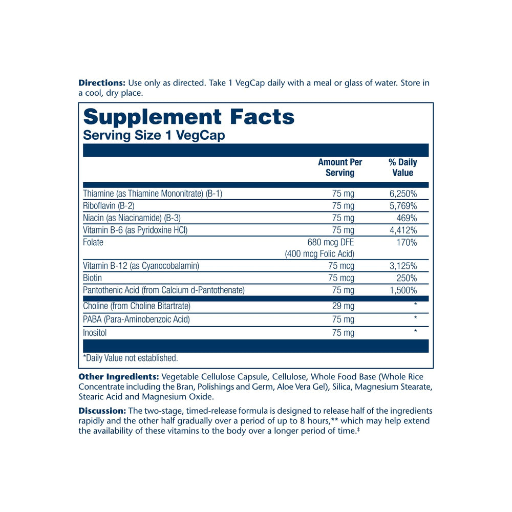 SOLARAY B-Complex capsules close-up showing high-potency texture