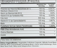 SOLARAY B-Complex formulated on a rice base with aloe concentrate visible.