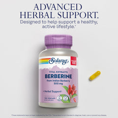 Solaray Berberine lab test label highlighting quality verification.