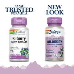 SOLARAY Bilberry Extract capsules ready for daily eye health routine