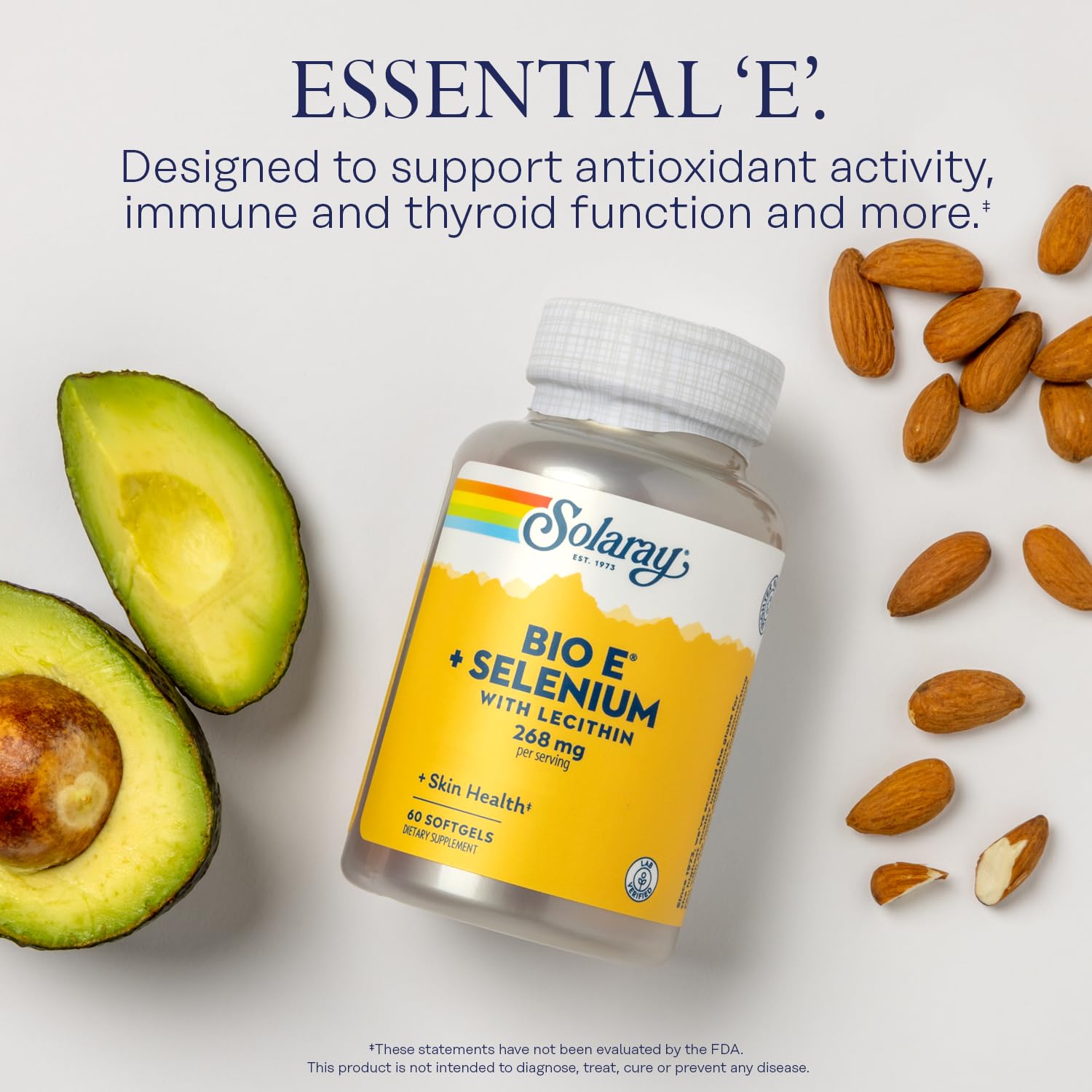 SOLARAY Bio Vitamina E 400 UI, etiqueta frontal visible