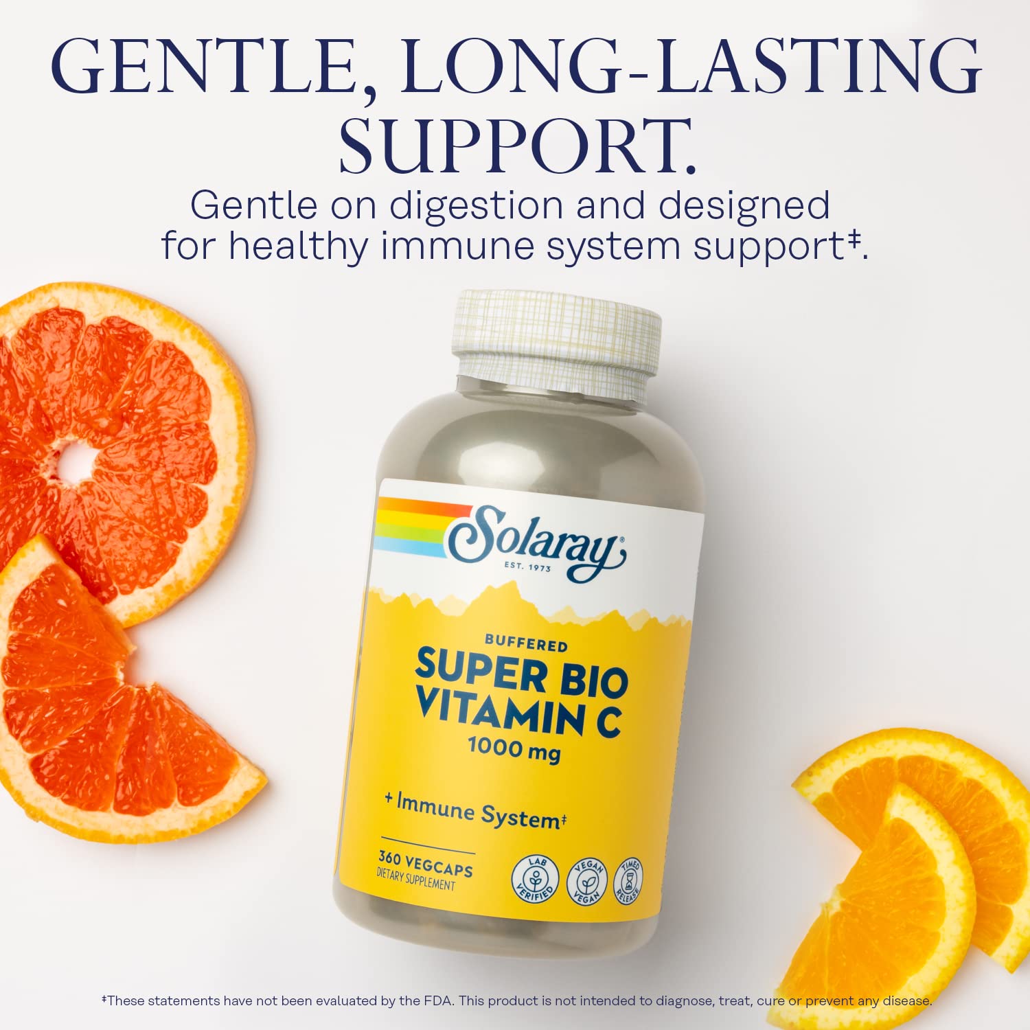 SOLARAY Bioflavonoids concentrate visual with rose hips and acerola, highlighting natural antioxidant sources.