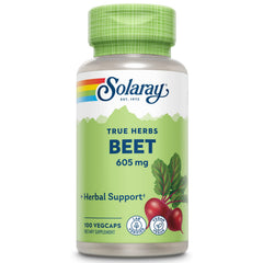 SOLARAY Remolacha 605 mg bote visible con etiqueta legible