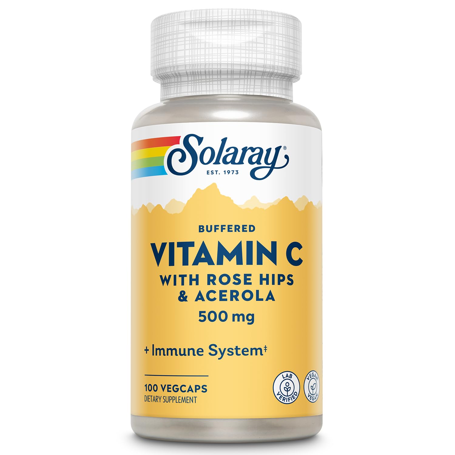 SOLARAY Buffered Vitamin C 500mg bottle for daily wellness