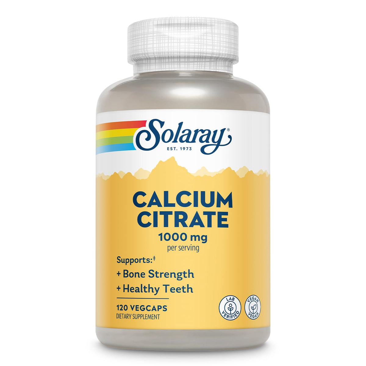 SOLARAY calcio citrato 1000mg en botella para huesos fuertes