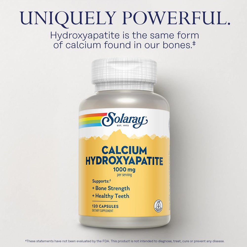 SOLARAY calcium hydroxyapatite capsules daily-use scene for a simple routine.