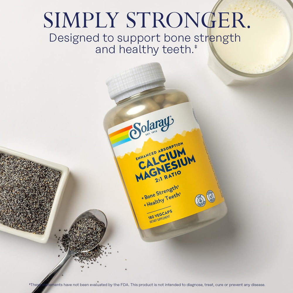 SOLARAY Calcium Magnesium capsules ready for daily use