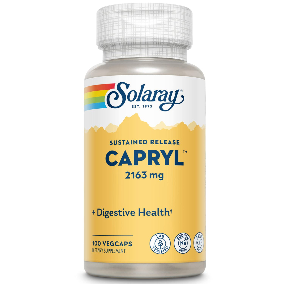 SOLARAY Capryl bottle front showing packaging for GI support and skin health.
