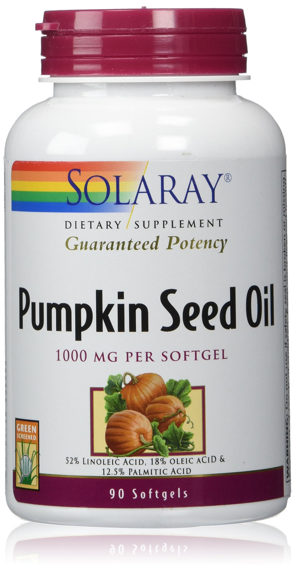 SOLARAY Cápsulas de aceite de calabaza para uso diario.