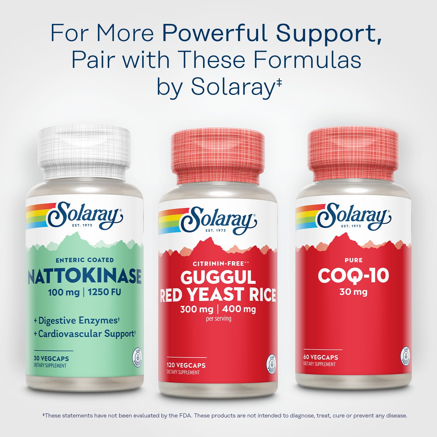 SOLARAY capsules in hand depict easy daily intake option.