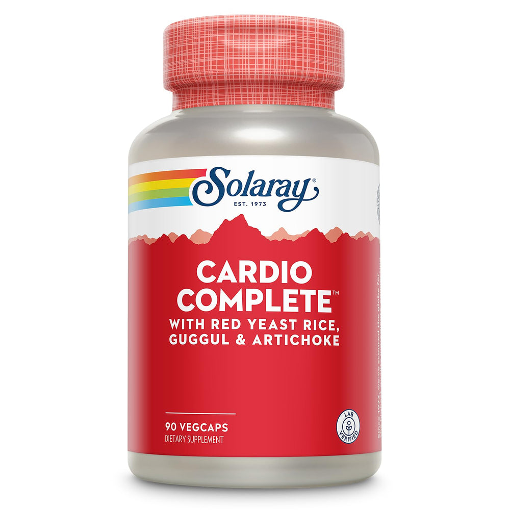 SOLARAY Cardio Complete bottle with red yeast rice supports daily heart wellness