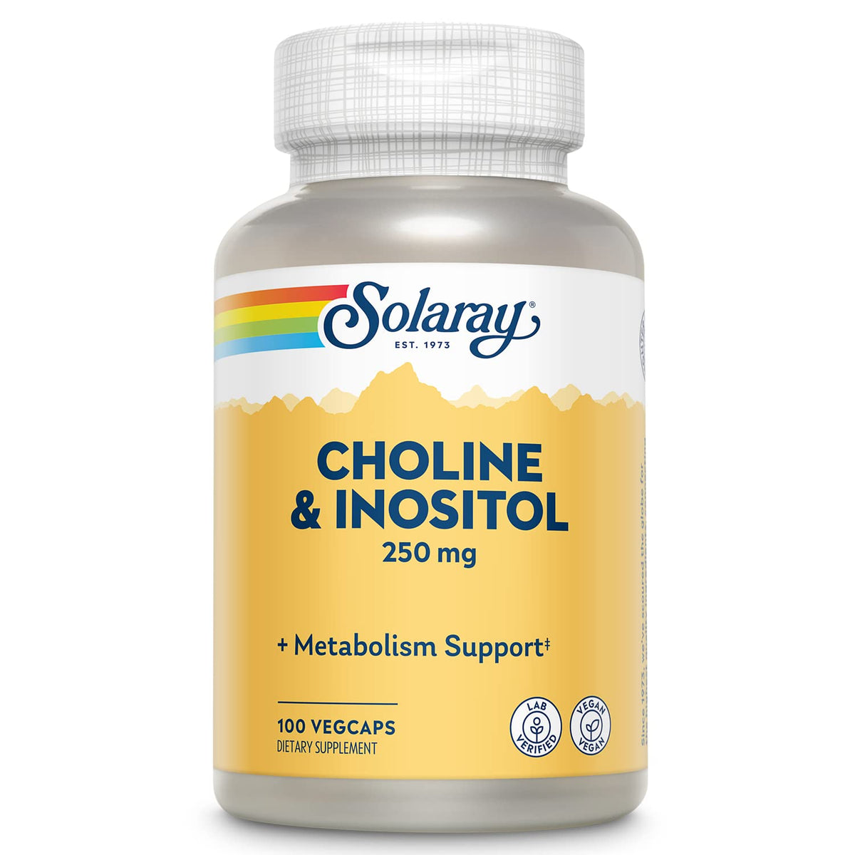 SOLARAY Choline & Inositol bottle supports daily wellness