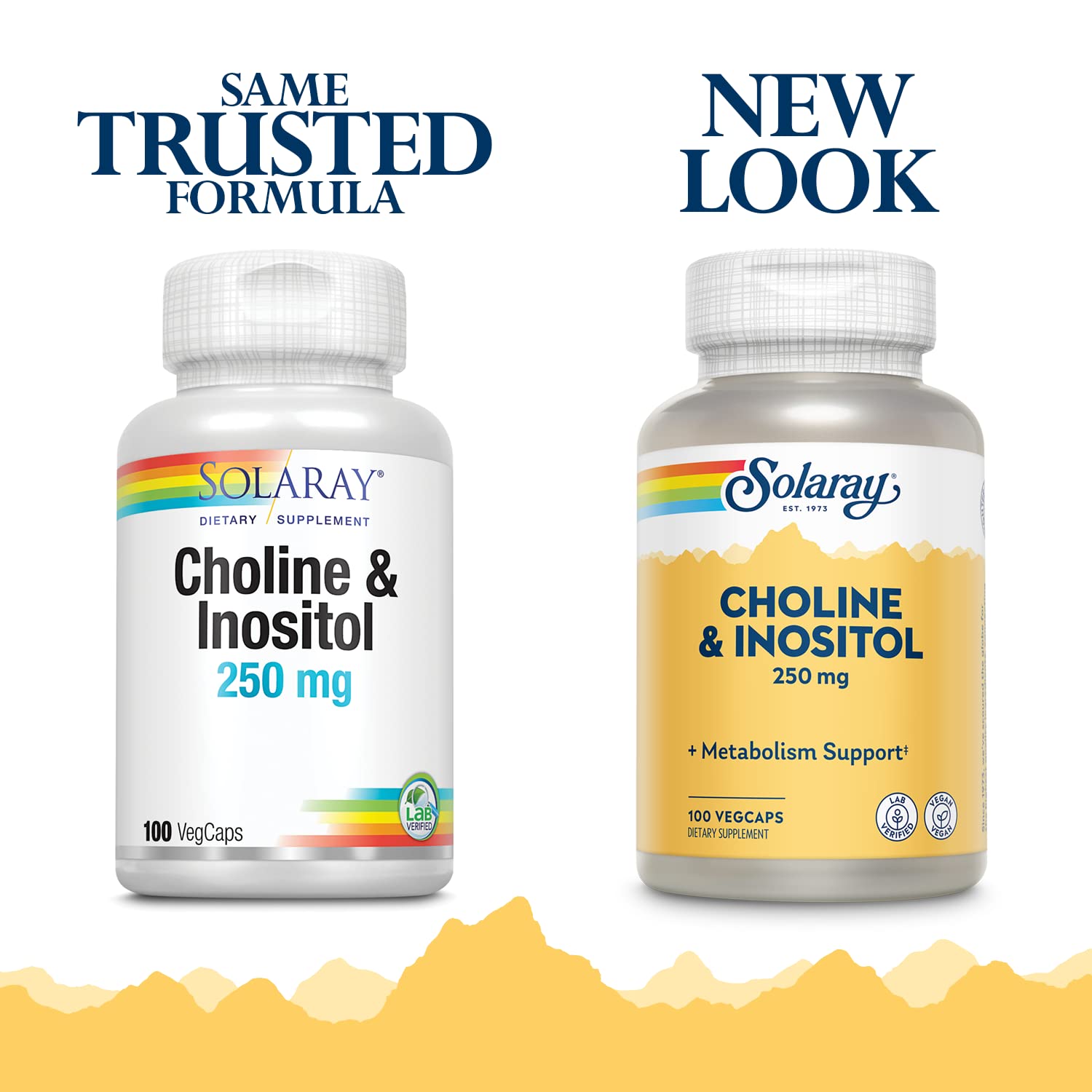 SOLARAY Choline & Inositol capsules for easy daily supplementation